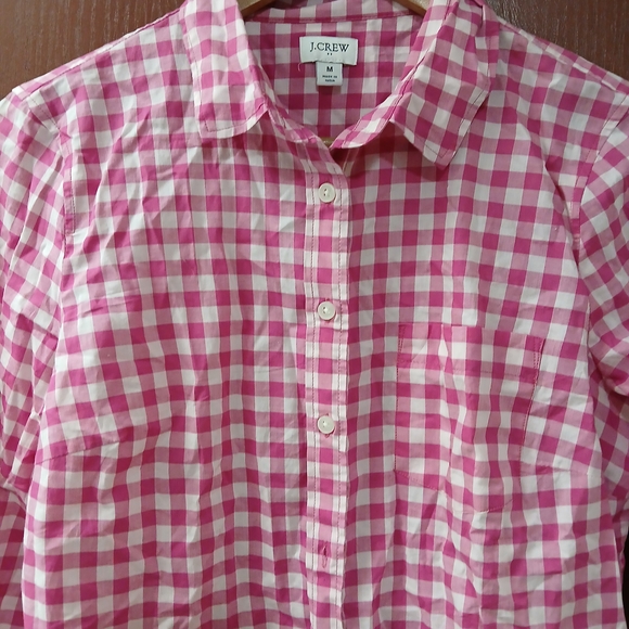 J. Crew Pink Checkered Button Down Shirt - Picture 3 of 8